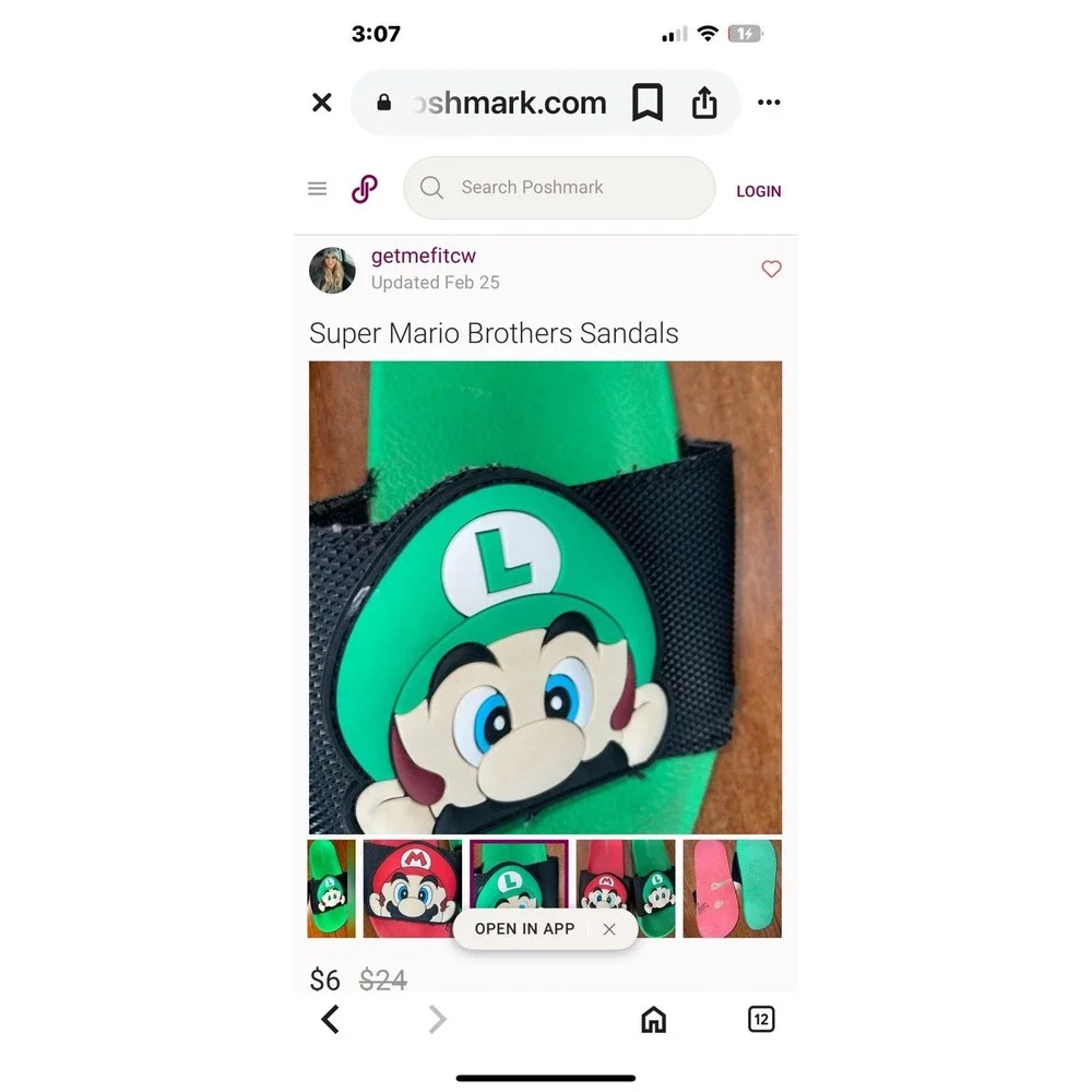 Nintendo Little & Big Boys‎ Mario and Luigi Soccer Slides Size 4
